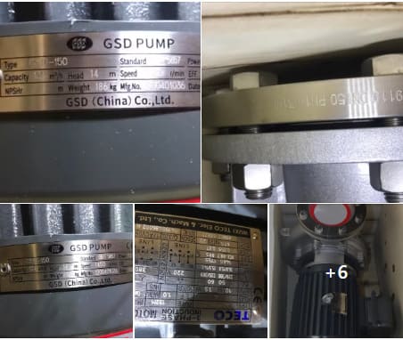 Máy bơm ly tâm trục ngang đầu inox GSD G37-100-2P-7.5HP 380V 5