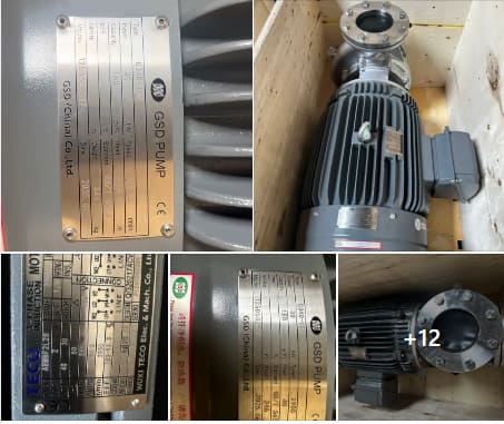 Máy bơm ly tâm trục ngang đầu inox GSD G37-100-2P-7.5HP 380V 8