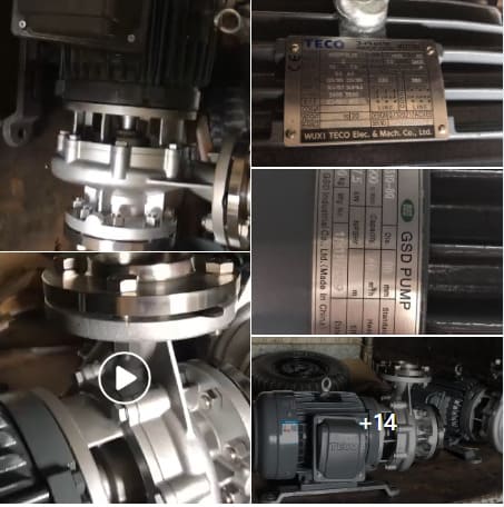 Máy bơm ly tâm trục ngang đầu inox GSD G37-100-2P-7.5HP 380V 10